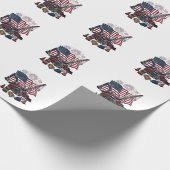 Patriottische Constructie USA Vintage Cadeaupapier (Hoek)