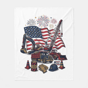 Patriottische constructie USA vintage Fleece Deken