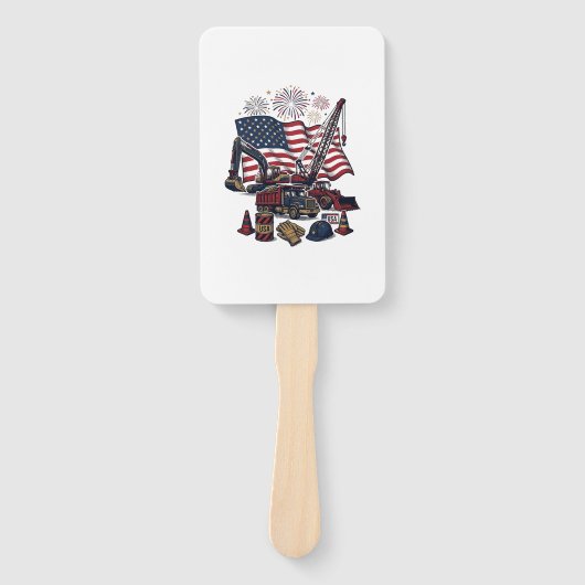 Patriottische Constructie USA Vintage Handwaaier (Voorkant)