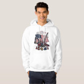 Patriottische Constructie USA Vintage Hoodie (Voorkant volledig)