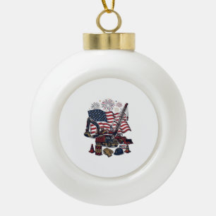 Patriottische Constructie USA Vintage Keramische Bal Ornament