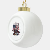 Patriottische Constructie USA Vintage Keramische Bal Ornament (Rechts)