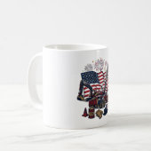 Patriottische Constructie USA Vintage Koffiemok (Voorkant links)