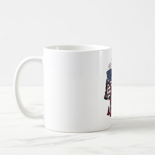 Patriottische Constructie USA Vintage Koffiemok (Links)