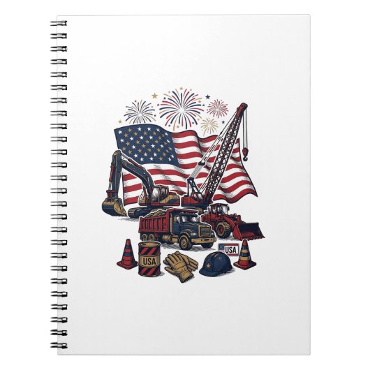 Patriottische Constructie USA Vintage Notitieboek (Voorkant)