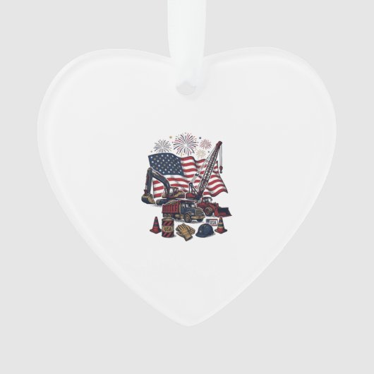 Patriottische Constructie USA Vintage Ornament (voorkant)