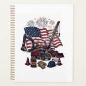 Patriottische Constructie USA Vintage Planner (Voorkant)