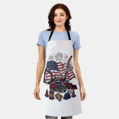 Patriottische Constructie USA Vintage Schort (Gedragen)