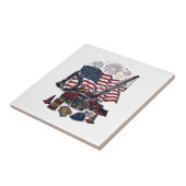 Patriottische Constructie USA Vintage Tegeltje (Zijkant)