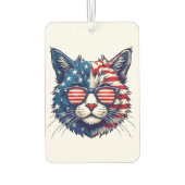 Patriottische Cool Cat Dearing Shades Smile Zonneb Luchtverfrisser (Achterkant)