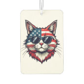 Patriottische Cool Cat met een zonnebril en een gl Luchtverfrisser (Achterkant)