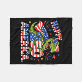 Patriottische Coole Grappige T-Rex Dinosaurus 4 Ju Fleece Deken (Voorkant (Horizontaal))