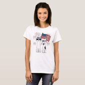 Patriottische Coole Katten T-shirt (Voorkant volledig)