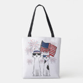 Patriottische Coole Katten Tote Bag (Achterkant)
