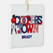 Patriottische Cooperstown Baseball Player Custom Keramisch Ornament (Rechts)