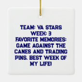 Patriottische Cooperstown Baseball Player Custom Keramisch Ornament (Achterkant)