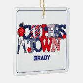 Patriottische Cooperstown Baseball Player Custom Keramisch Ornament (Rechts)