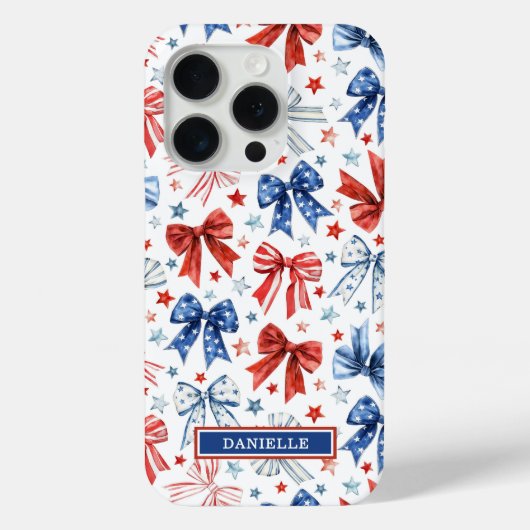 Patriottische Coquette Strikken met Monogram Case-Mate iPhone Case (Achterkant)
