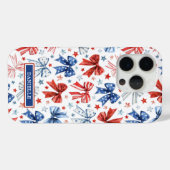 Patriottische Coquette Strikken met Monogram Case-Mate iPhone Case (Achterkant (horizontaal))