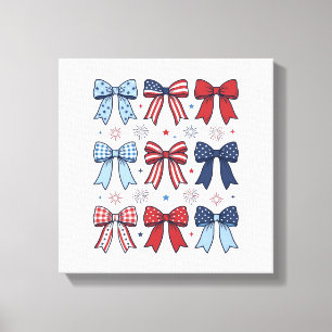 Patriottische Coquette Strikken Vintage Vector Des Canvas Afdruk
