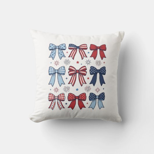 Patriottische Coquette Strikken Vintage Vector Des Kussen (Voorkant)