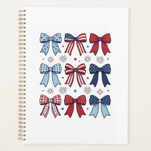 Patriottische Coquette Strikken Vintage Vector Des Planner (Voorkant)