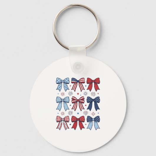 Patriottische Coquette Strikken Vintage Vector Des Sleutelhanger (Voorkant)