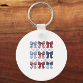 Patriottische Coquette Strikken Vintage Vector Des Sleutelhanger (Voorkant)
