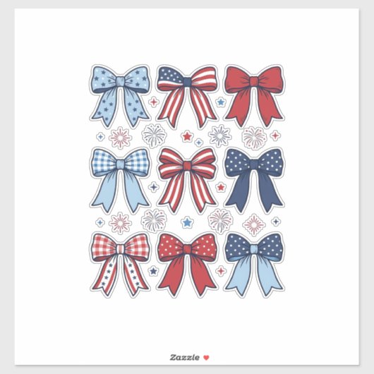 Patriottische Coquette Strikken Vintage Vector Des Sticker (Vel)
