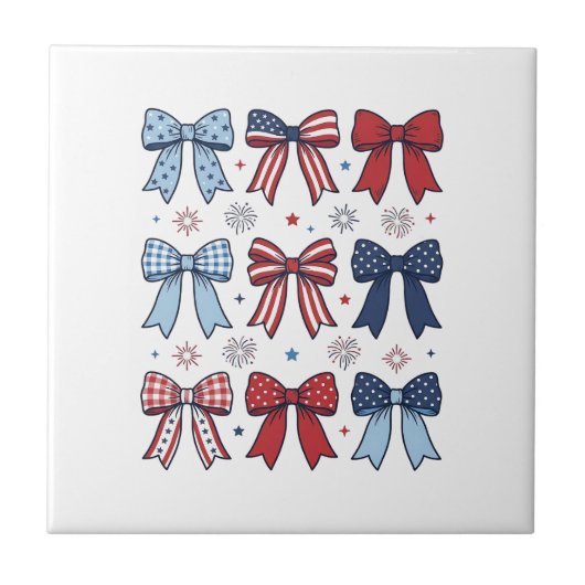Patriottische Coquette Strikken Vintage Vector Des Tegeltje (Voorkant)