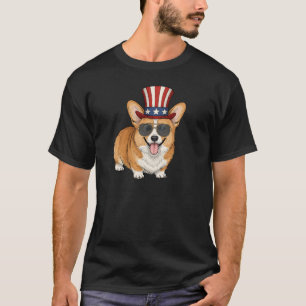 Patriottische Corgi in stijl T-shirt