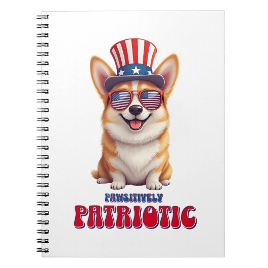 Patriottische Corgi - Pawsitief Patriottisch Notitieboek (Voorkant)