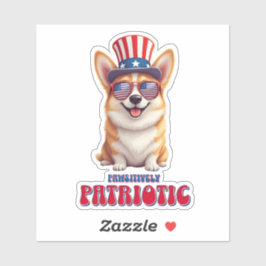 Patriottische Corgi - Pawsitief Patriottisch Sticker