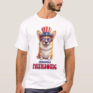 Patriottische Corgi - Pawsitief Patriottisch T-shirt