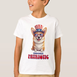 Patriottische Corgi - Pawsitief Patriottisch T-shirt