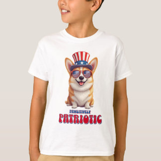 Patriottische Corgi - Pawsitief Patriottisch T-shirt