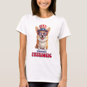 Patriottische Corgi - Pawsitief Patriottisch T-shirt (Voorkant)