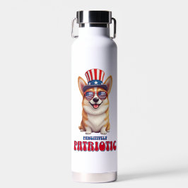 Patriottische Corgi - Pawsitief Patriottisch Waterfles