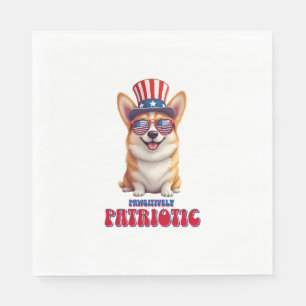 Patriottische Corgi - Pootpositief Patriotistisch Servet