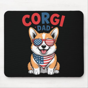 Patriottische Corgi Vader Corgi Hond Vader Amerika Muismat