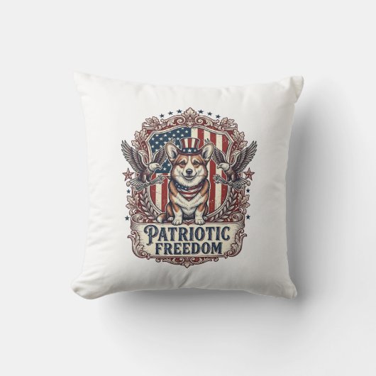 Patriottische Corgi Vector Grafische T-shirt_1 Kussen (Voorkant)