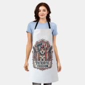 Patriottische Corgi Vector Grafische T-shirt_1 Schort (Gedragen)