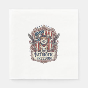 Patriottische Corgi Vector Grafische T-shirt_1 Servet