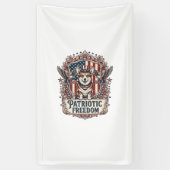 Patriottische Corgi Vector Grafische T-shirt_1 Spandoek (Verticaal)