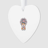 Patriottische Corgi-Vuurwerkhond Vectorontwerp_1 Ornament (voorkant)