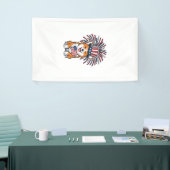 Patriottische Corgi-Vuurwerkhond Vectorontwerp_1 Spandoek (Beurs)