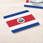 Patriottische Costa Rica-vlag Kartonnen Onderzetters (Schuin)