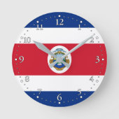 Patriottische Costa Rica-vlag Ronde Klok (Voorkant)