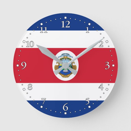 Patriottische Costa Rica-vlag Ronde Klok (Voorkant)