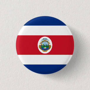 Patriottische Costa Ricaanse vlag Ronde Button 3,2 Cm